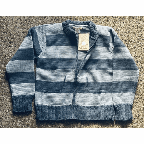  "handknit zip cardigan"
