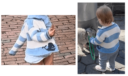 stripe whale cardigan