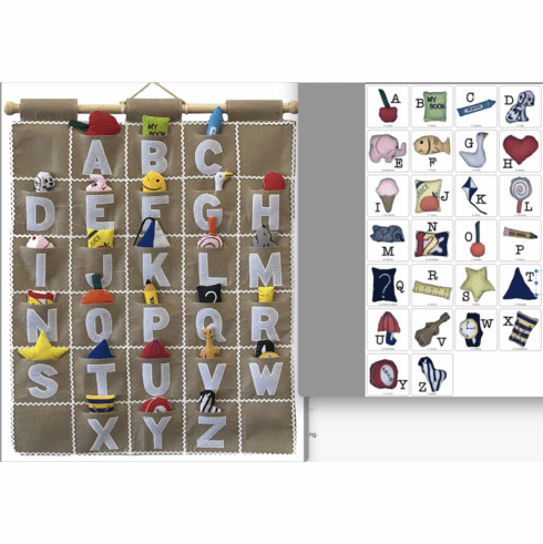 Tan ABC Alphabet Wall Hanging