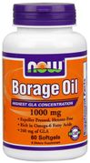 Borage Oil 1000 mg - 240 mg GLA - 60 softgels, NOW Foods