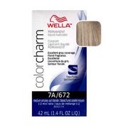 Wella Color Charm Liquid Creme Permanent Haircolor <br>7A/672  -  Medium Smokey Ash Blonde