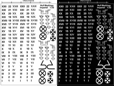 Hull Markings, 1:32 Scale, Imperial Style