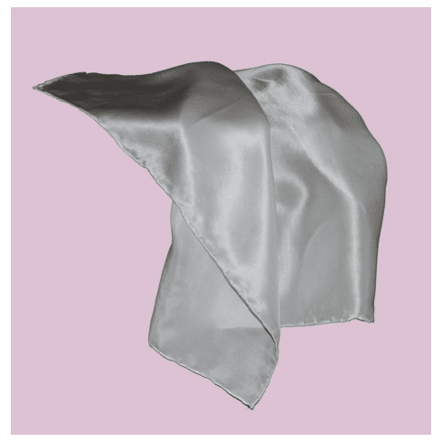 White 8mm Silk Habotai Hand Rolled Hem Handkerchief