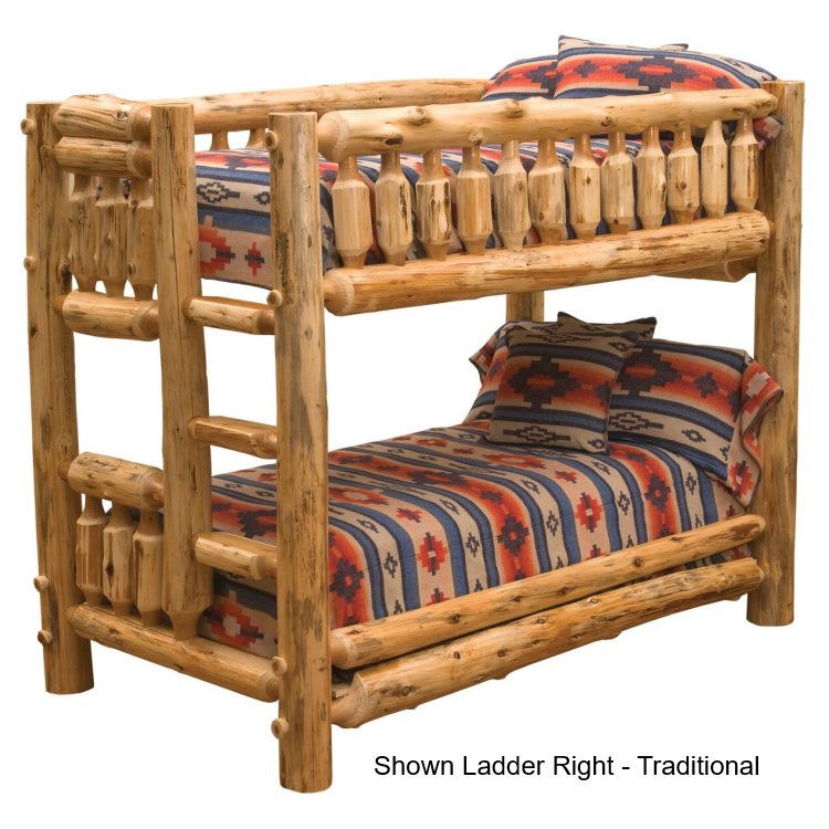Fireside Lodge Twin over Twin Cedar Log Bunk Bed