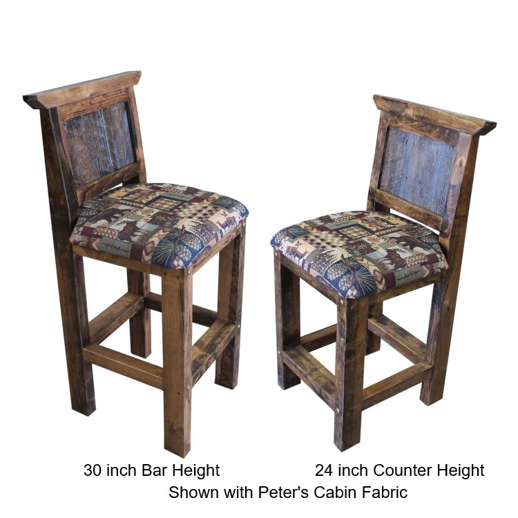 Wyoming Reclaimed Wood Bar StoolsLog Cabin Rustics