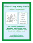 Continent Map Writing PDF Cursive