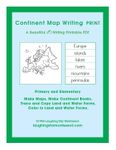 Continent Map Writing PDF Print Continent Map Writing PDF Print