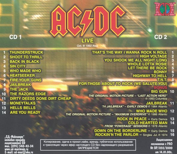 AC/DC (2/Cd) LIVE