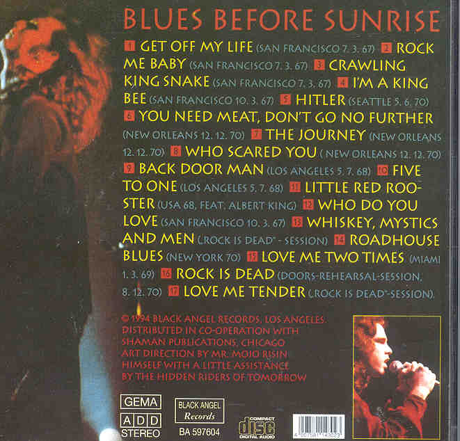 Doors Cd The Black Angel's Death Song