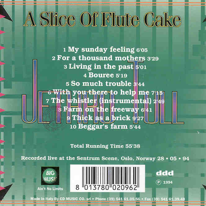 Jethro Tull Cd A Slice Of Flute Cake