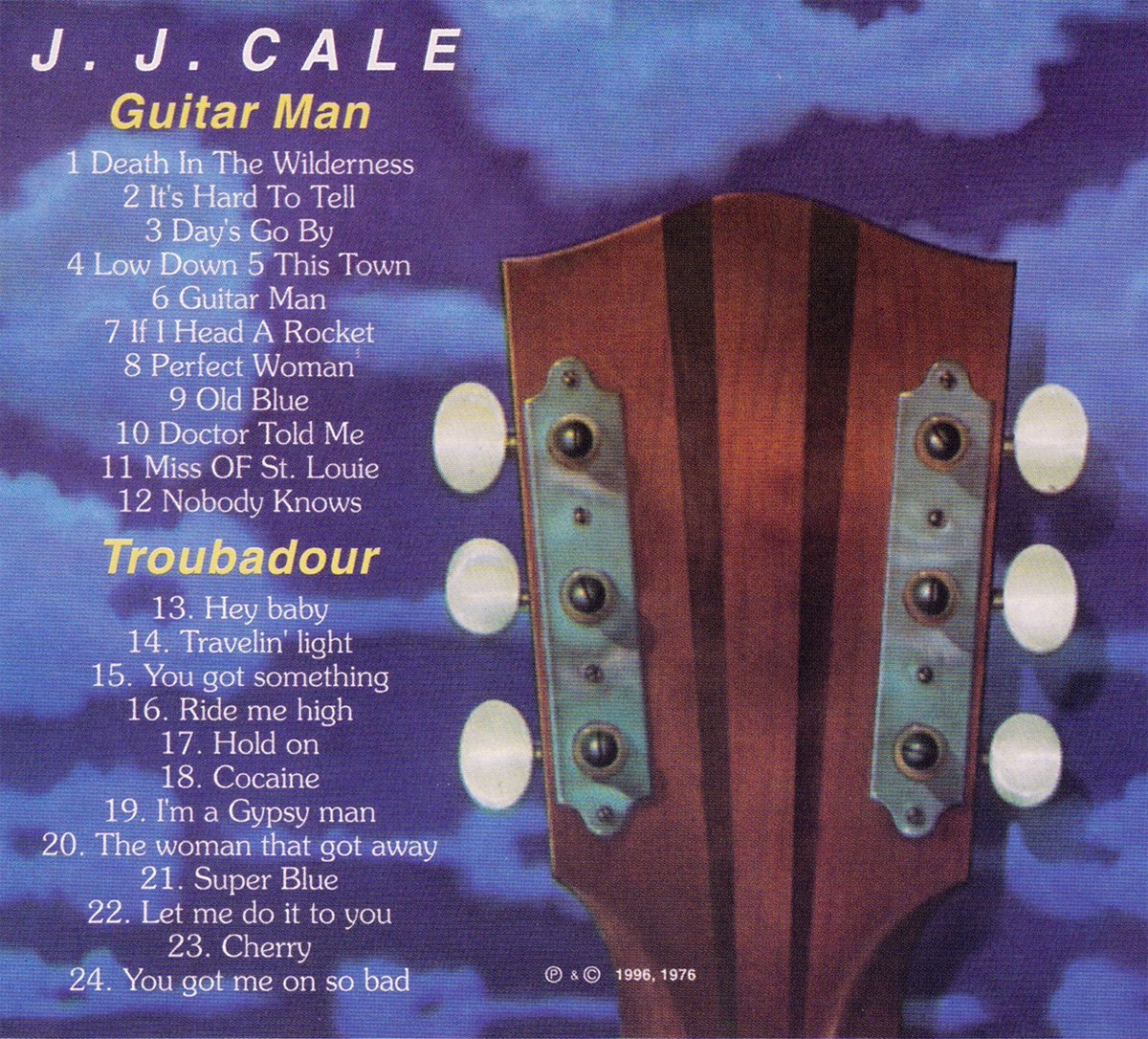 JJ Cale Cd Guitar Man/Troubadour
