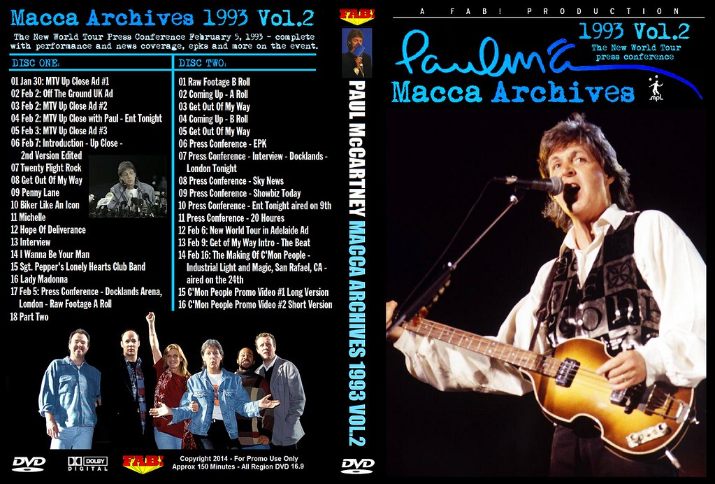 PAUL McCARTNEY (2/DVD) MACCA ARCHIVES 1993 VOL.2