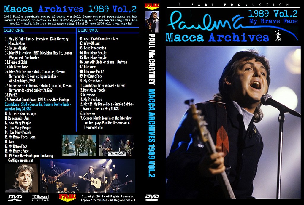 PAUL McCARTNEY (2/DVD) MACCA ARCHIVES 1989 VOL.2