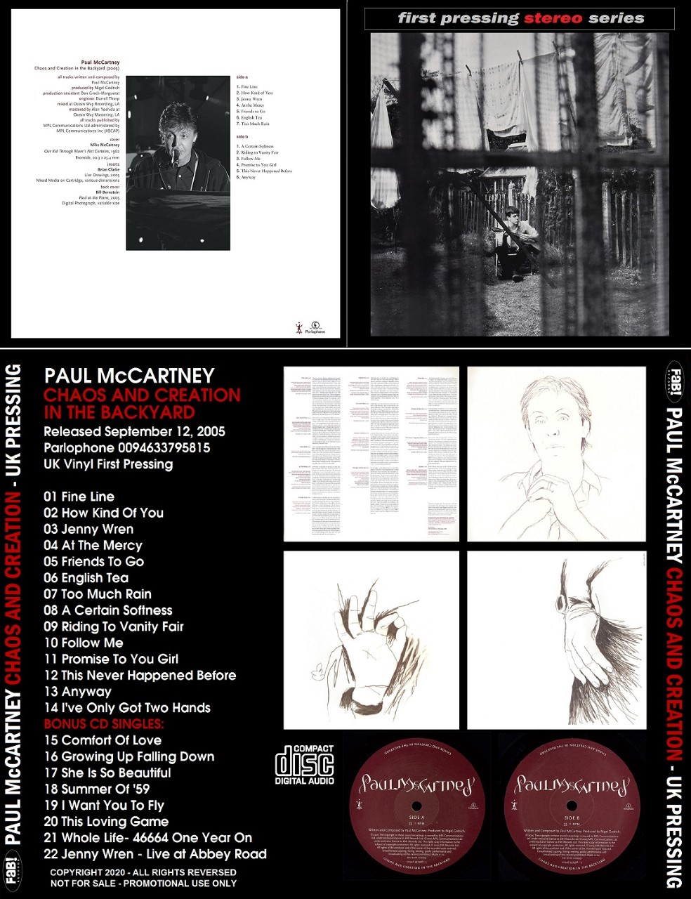 PAUL McCARTNEY CD CHAOS AND CREATION IN THE BACKYARD 2005 UK VINYL