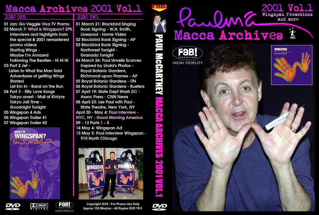 PAUL McCARTNEY (2/DVD) MACCA ARCHIVES 2001 VOL