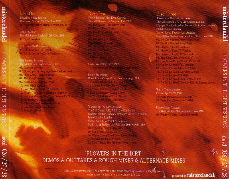Paul McCartney (3/Cd) Flowers In The Dirt Sessions