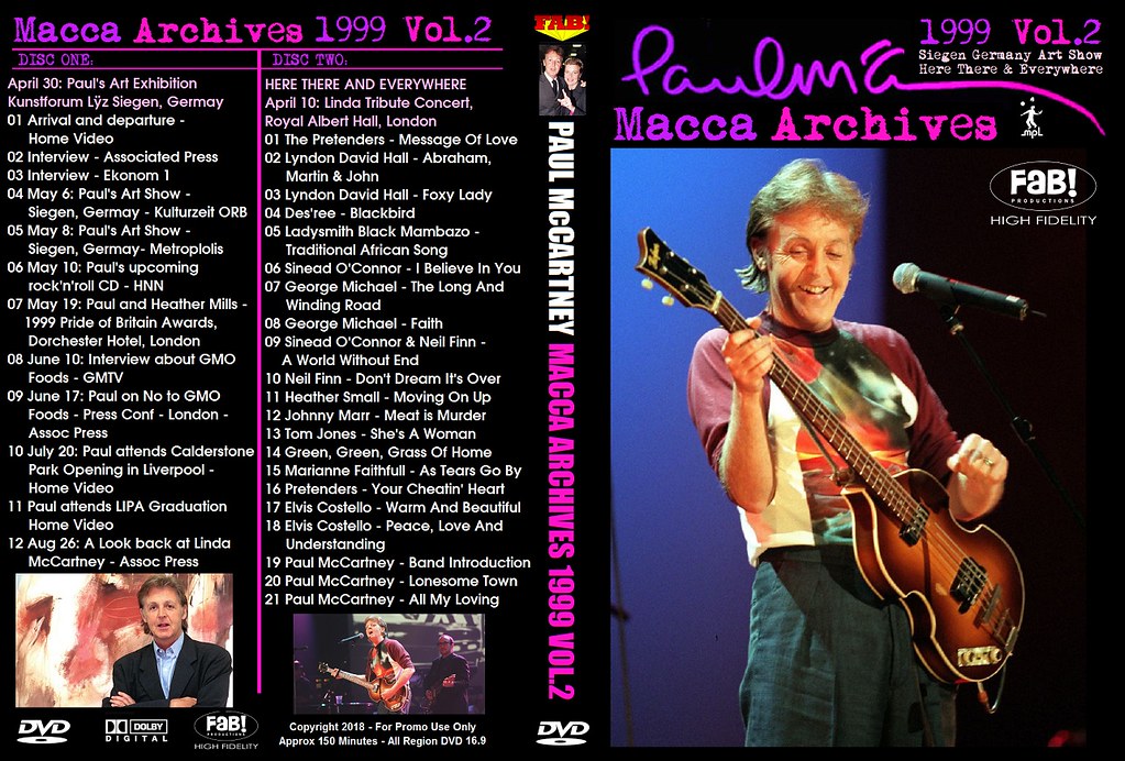 PAUL McCARTNEY (2/DVD) MACCA ARCHIVES 1999 VOL.2