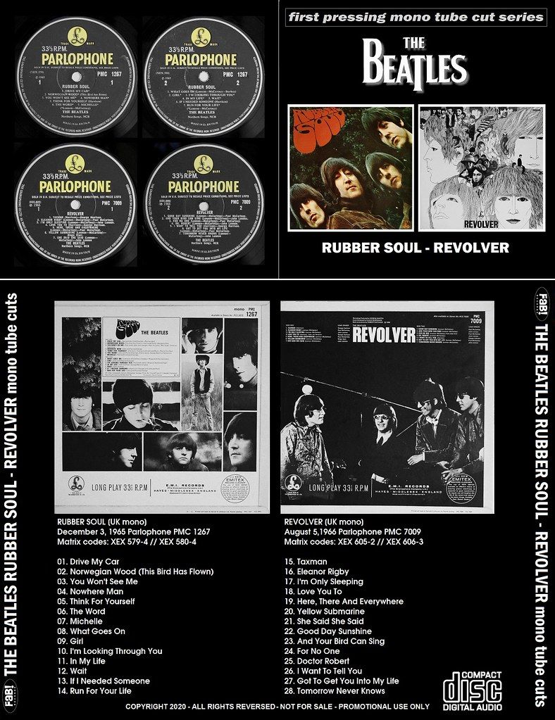 BEATLES CD RUBBER SOUL REVOLVER MONO TUBE CUTS
