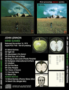 JOHN LENNON: MIND GAMES 1973 UK VINYL PRESSING CD