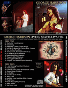 GEORGE HARRISON: LIVE IN SEATTLE 11/4/1974 UPGRADE 2 CD
