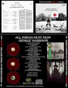 GEORGE HARRISON: ALL THINGS MUST PASS TOSHIBA JAPAN RED VINYL PRESSING 2 CD
