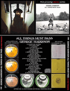 GEORGE HARRISON: ALL THINGS MUST PASS UK FIRST PRESSING 2 CD
