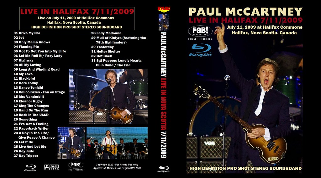 PAUL McCARTNEY DVD LIVE IN HALIFAX NOVA SCOTIA 7/11/2009 BLURAY