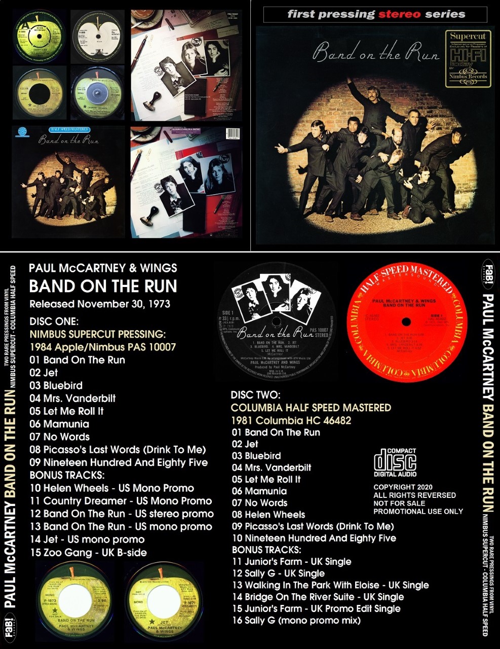 PAUL McCARTNEY & WINGS (2/Cd) BAND ON THE RUN NIMBUS SUPERCUT