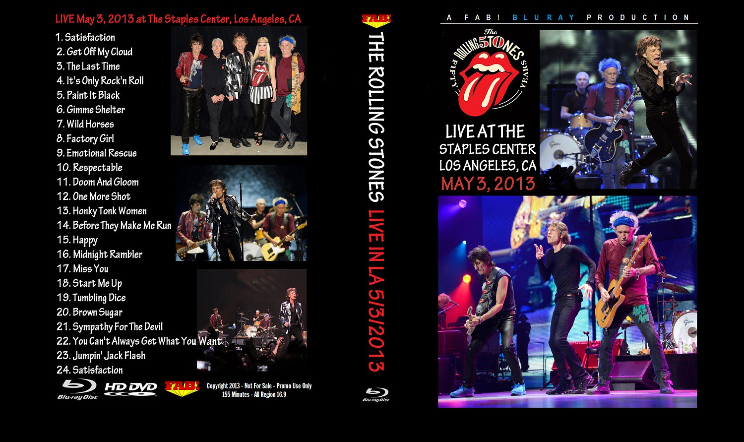 ROLLING STONES LIVE IN LA 2013 BLU RAY DVD
