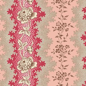 Andover Cloverdale red pink lace A-7966-R