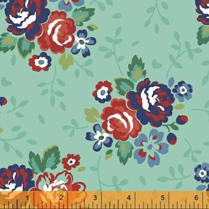 Backyard Blooms teal  51819-2