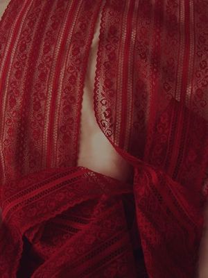 Dark Cherry Red Lace