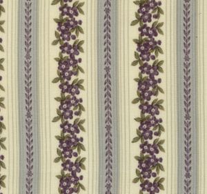 Decadent Victorian Sage Floral Stripe
