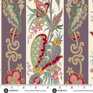 Fernshaw Border Purple by Andover Fabrics A1024-P