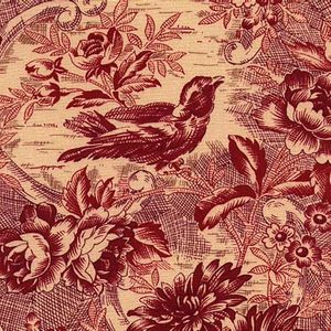 Red Bird Toile in Tea Stain 5FB 202