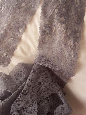 Vintage Gray Scalloped Lace
