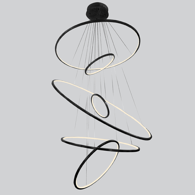 Avenue Aria 7" LED Contemporary Lighting Pendant Polished Black HF4446BK