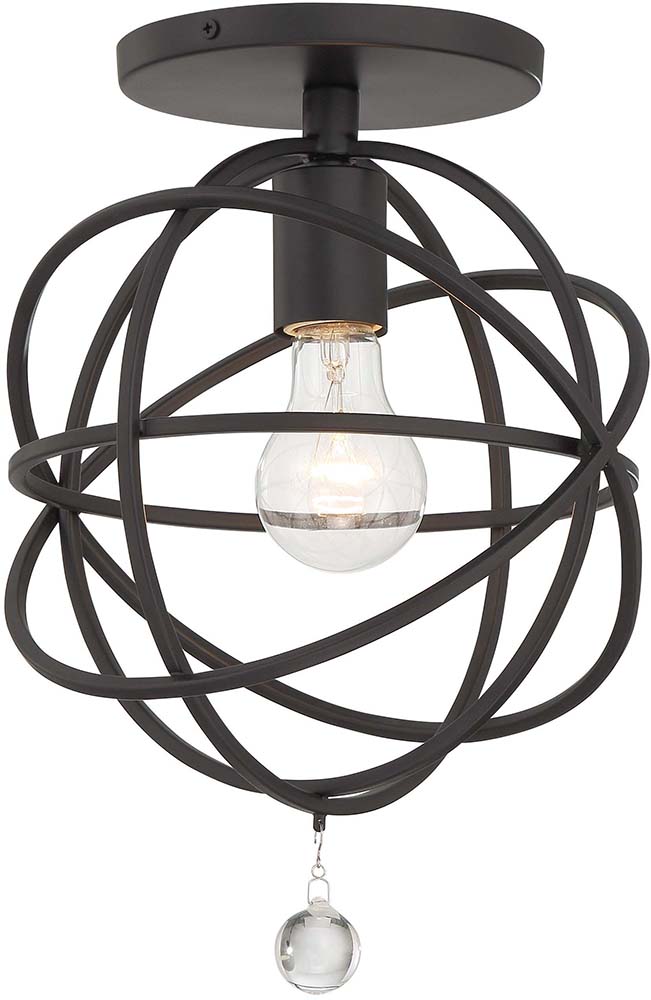 Crystorama Solaris 13" Contemporary Overhead Light Fixture Black 9220