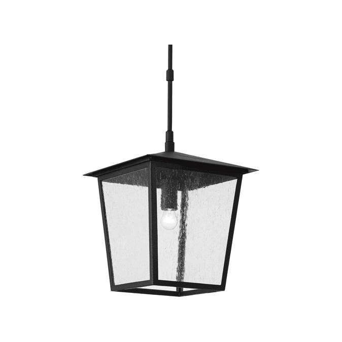 Currey and Company Bening 18.5" Traditional Outdoor Pendant Hanging Light Midnight 95000001
