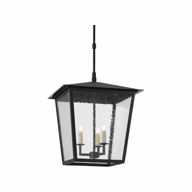 Currey and Company Bening 22.5" Traditional Outdoor Drop Lighting Midnight 95000002