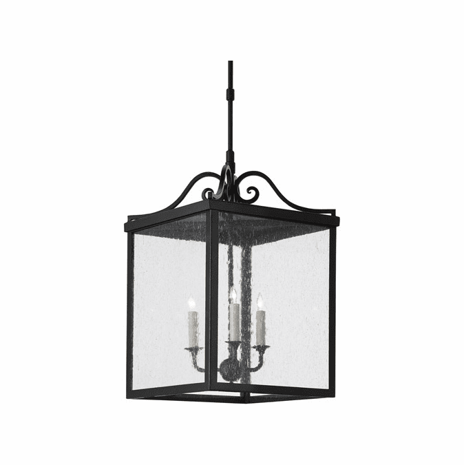Currey and Company Giatti 28" Outdoor Hanging Pendant Light Midnight 95000006