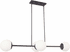 Dainolite 4 Light Halogen Horizontal Pendant, Matte Black w/White Opal Glass