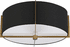 Dainolite 3LT Incandescent Semi-Flush Mount, AGB w/BK Shade