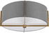 Dainolite 3LT Incandescent Semi-Flush Mount, AGB w/Gry Shad