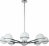 Dainolite 8LT Halogen Chandelier, MB/PC with WH Opal Glass