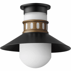 Maxim Admiralty 10.25" Nautical Outdoor Overhead Lighting Fixture Black / Antique Brass 35120SWBKAB