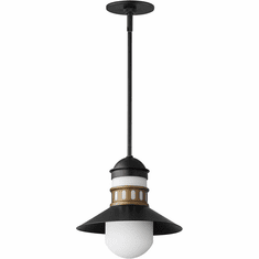 Maxim Admiralty 11.75" Nautical Exterior Hanging Light Black / Antique Brass 35121SWBKAB