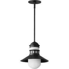 Maxim Admiralty 11.75" Nautical Outdoor Drop Ceiling Light Fixture Black 35121SWBK