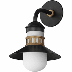 Maxim Admiralty 14.5" Nautical Exterior Light Sconce Black / Antique Brass 35122SWBKAB