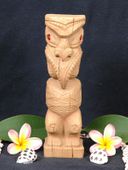 10" New Zealand WARRIOR TIKI  Statue - Traditional Polynesian Sculpture - Tropical Decoration